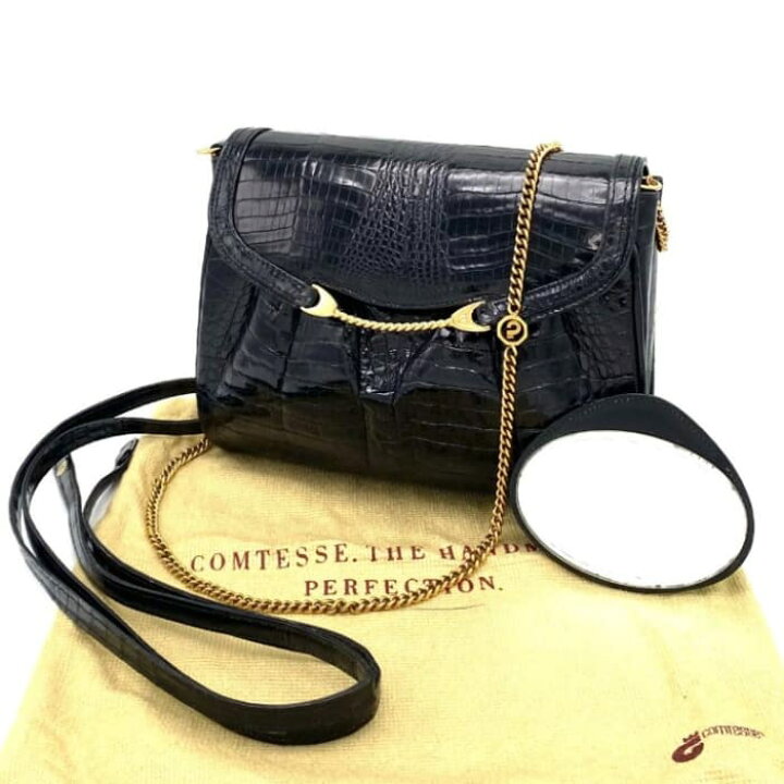 楽天市場】【中古】良品 COMTESSE コンテス ゴールド 金具 クロコ ミニ 