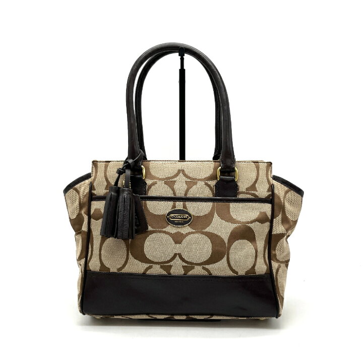 楽天市場】【中古】良品 COACH コーチ シグネチャー フリンジ 