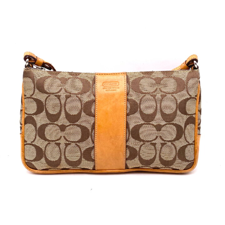 楽天市場】【中古】良品 COACH コーチ シグネチャー キャンバス レザー 
