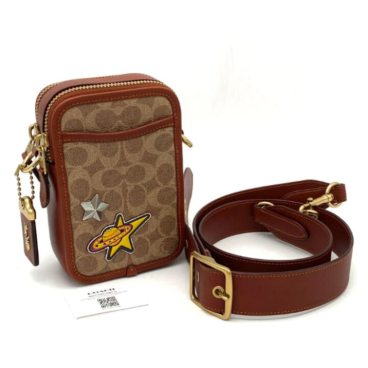 楽天市場】【中古】美品 COACH コーチ パッチ ロゴ チャーム レザー  