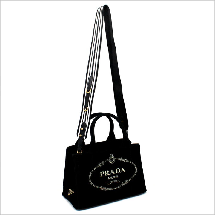 楽天市場】プラダ PRADA 2wayキャンバストートバッグ ブラック 黒 