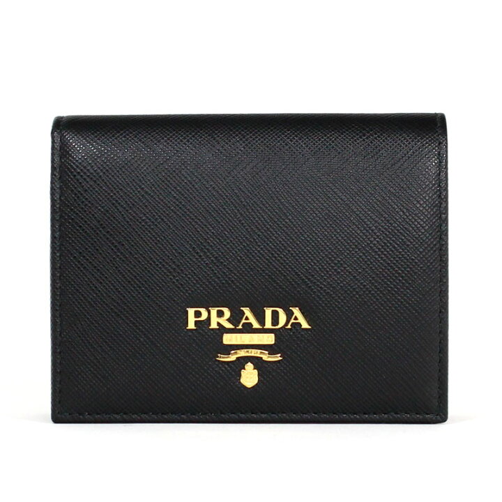楽天市場】プラダ PRADA 2つ折り財布[小銭入れ付き] ミニ財布 ブラック  
