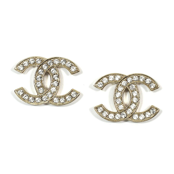 楽天市場】シャネル CHANEL ピアス CCマーク ラインストーン メタル  