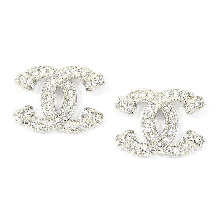 楽天市場】シャネル CHANEL ピアス CCマーク メタル＆ストラス ライン  