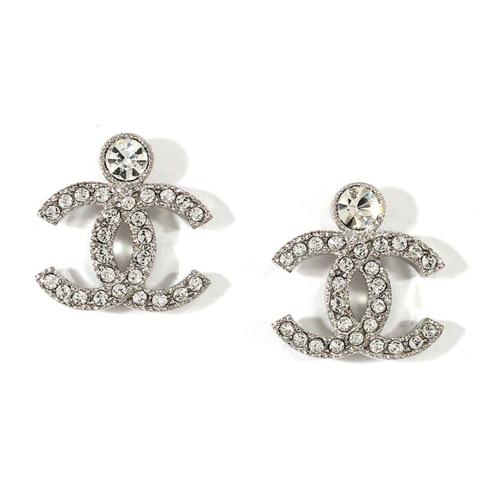 楽天市場】シャネル CHANEL ピアス CCマーク メタル＆ストラス ライン 