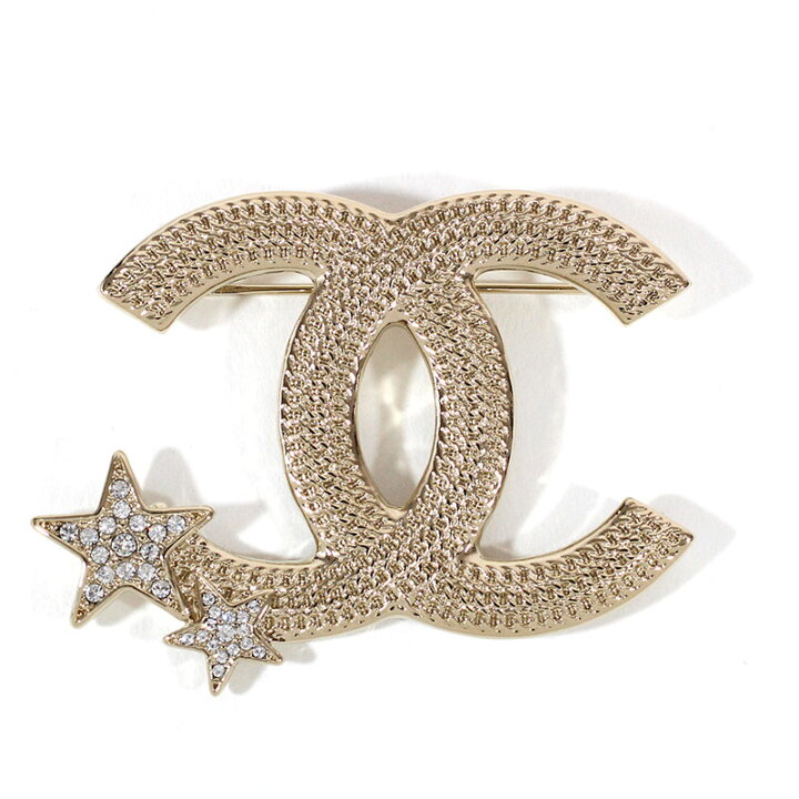 楽天市場】シャネル CHANEL ブローチ メタル CCマーク ストラス ライン  