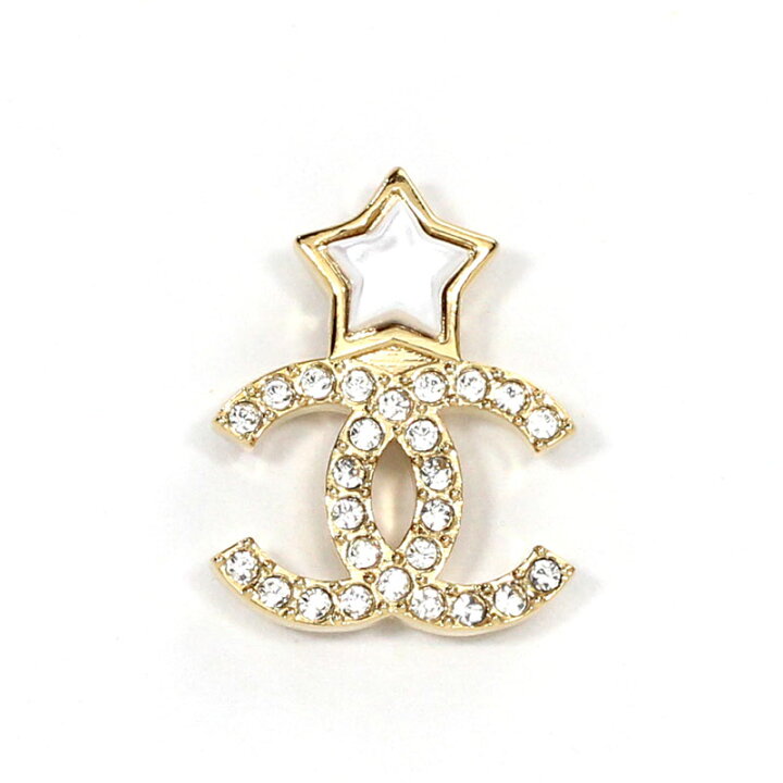 楽天市場】シャネル CHANEL ピアス CCマーク メタル＆ストラス ライン 
