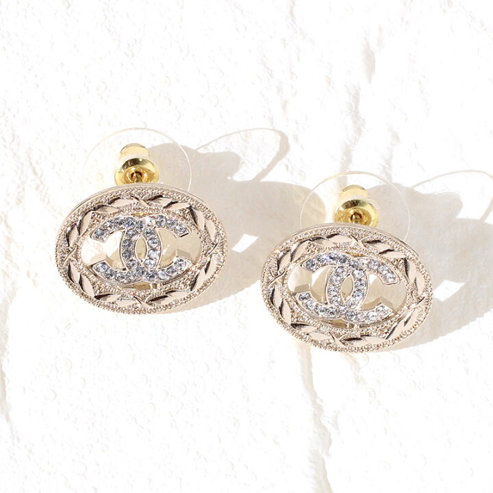 楽天市場】シャネル CHANEL ピアス CCマーク メタル＆ストラス ライン  