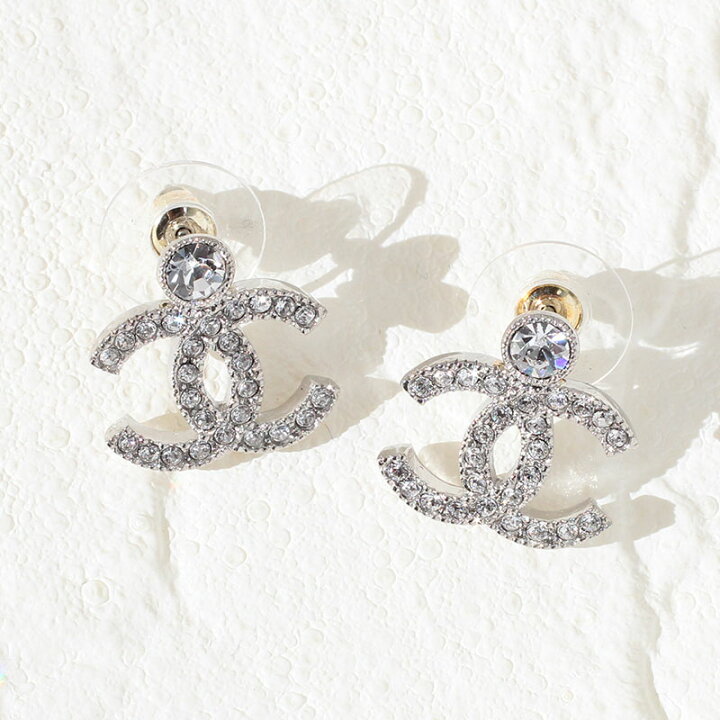 楽天市場】シャネル CHANEL ピアス CCマーク メタル＆ストラス ライン  
