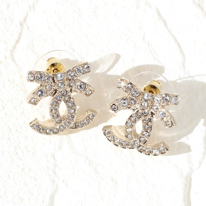 楽天市場】シャネル CHANEL ピアス CCマーク メタル＆ストラス ライン  
