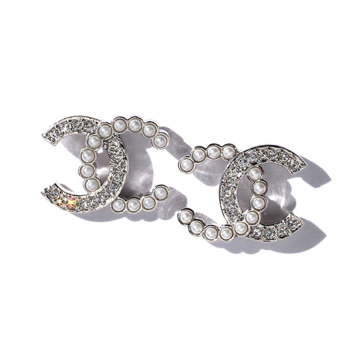 楽天市場】シャネル CHANEL ピアス CCマーク ダブルC ラインストーン  