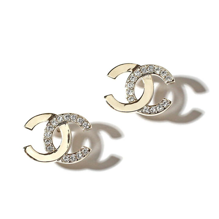楽天市場】シャネル CHANEL ピアス CCマーク ダブルC ラインストーン  