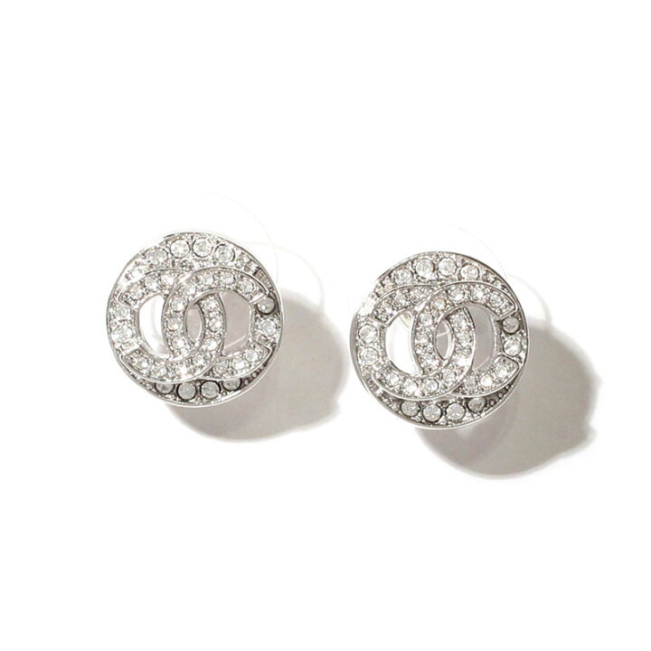 楽天市場】シャネル CHANEL ピアス CCマーク ダブルC ラインストーン 