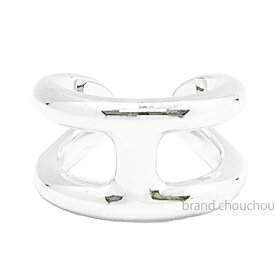 《 新品 》 エルメス オスモズ PM リング 58 (日本サイズ18号) シルバー製 SV925 シェーヌダンクル 箱 リボン ラッピング [BrandNew] Hermes Osmos PM Ring 58 (Japanese size 18) Silver SV925 Chaine d'Ancle Box Ribbon Wrapping