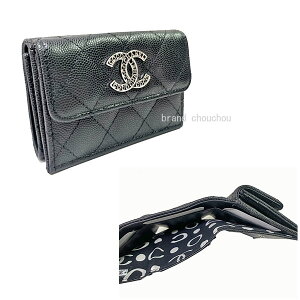 ��V�i��V���l�� CHANEL COCO�V���l�� �X���[�� �t���b�v �E�H���b�g ���z �R�R �u���b�N �� �V���o�[���� AP3827 B15620 94305 �� �O�܂� ���{�� ��BrandNew�� CHANEL COCO Chanel Small Flap Wallet Coco Black Silve