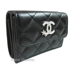 ��V�i��V���l�� CHANEL �X���[�� �t���b�v �E�H���b�g ���z �u���b�N �� �V���o�[����@ BIG CC�}�[�N�@�X�^�[�@�� AP3725 B14929 94305 �� ���{�� ���b�s���O ��BrandNew�� CHANEL Small Flap Wallet Black Silver