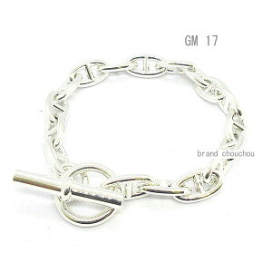 s Vi t GX VF[k_N GM 17R} Vo[ Vo[ `F[ uXbg oO @{ bsO [BrandNew] Hermes Chaine d'Ancre GM 17M frames Silver Chain Bracelet Bangle Box Ribbo
