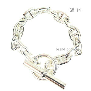 s Vi t GX VF[k_N GM 14R} Vo[ Vo[ `F[ uXbg oO @{ bsO [BrandNew] Hermes Chaine d'Ancre GM 14M frames Silver Chain Bracelet Bangle Box Ribbo