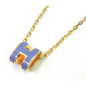  Vi GX y_g ~j |bvAbV lbNX POP.H CbN S[h  { bsO Brand new HERMES Pendant Mini Pop H Necklace Lilac Gold Box Ribbon Wrapping
