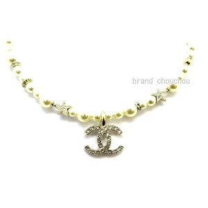 �� �V�i �� CHANEL �V���l�� 2023�N �t�ăR���N�V���� CC�}�[�N �X�^�[ �p�[�� �`���[�J�[ �S�[���h ���C���X�g�[�� �N���X�^�� �X�g�[�� �l�b�N���X CHANEL ABB256 B13560 NQ105 �� ���{�� ���b�s���O