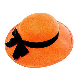 【中古】CHANEL シャネル 麦わら 麦わら帽子 レディース オレンジ 158955 帽子
