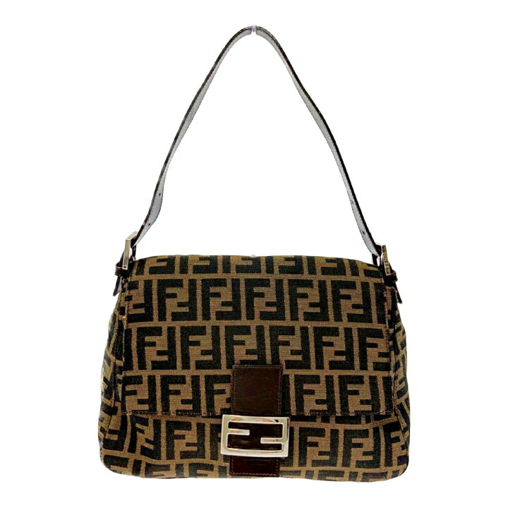 楽天市場】【中古】FENDI フェンディ 26325 キャンバス レザー ズッカ  