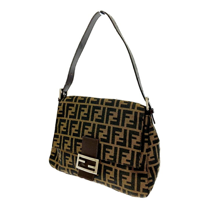 楽天市場】【中古】FENDI フェンディ 26325 キャンバス レザー ズッカ 