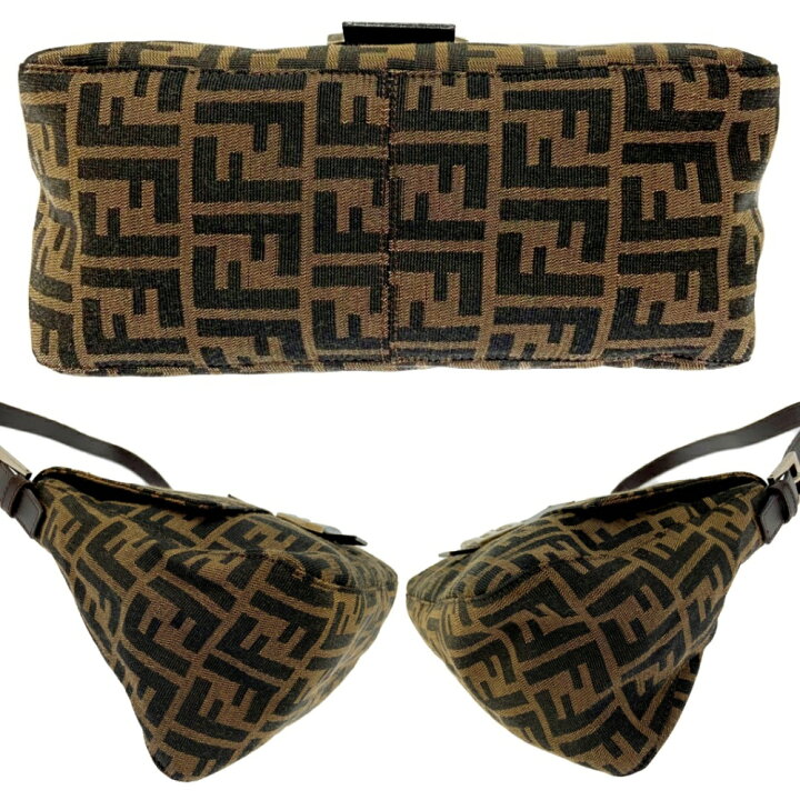 楽天市場】【中古】FENDI フェンディ 26325 キャンバス レザー ズッカ  