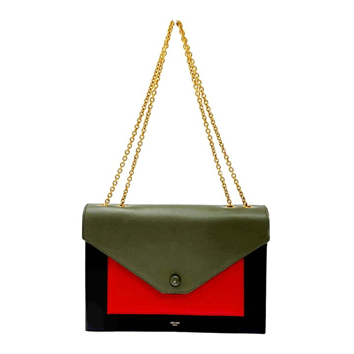 楽天市場】【中古】CELINE セリーヌ レザー エンベロープ バイカラー 