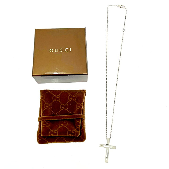 楽天市場】【中古】【箱付き】 GUCCI グッチ シルバー G クロス 