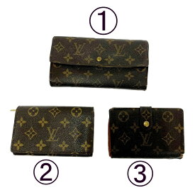 【中古】【ジャンク】 LOUIS VUITTON ルイ・ヴィトン モノグラム PVC 財布 3点セット ブラウン 196806 長財布