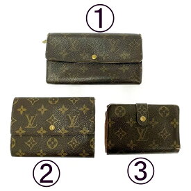 【中古】【ジャンク】 LOUIS VUITTON ルイ・ヴィトン モノグラム PVC 財布 3点セット ブラウン 199406 長財布