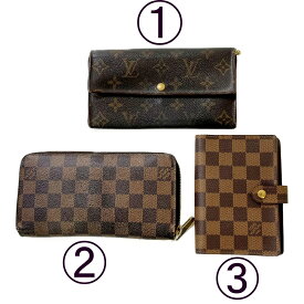 【中古】【ジャンク】 LOUIS VUITTON ルイ・ヴィトン モノグラム/ダミエ PVC 財布 3点セット ブラウン 199011 長財布