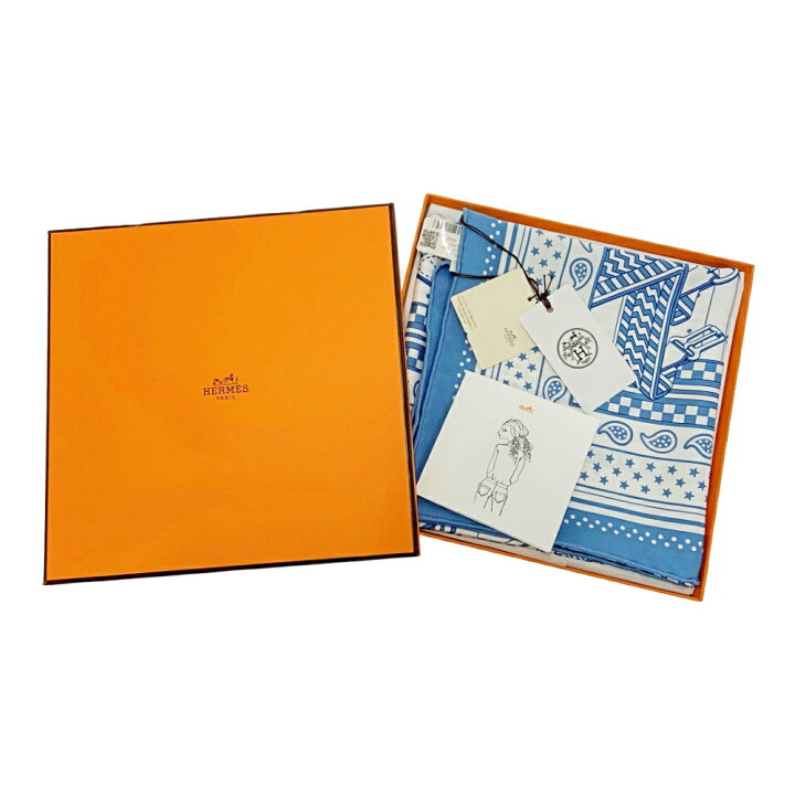楽天市場】【中古】【箱付き】 HERMES エルメス シルク カレ55  