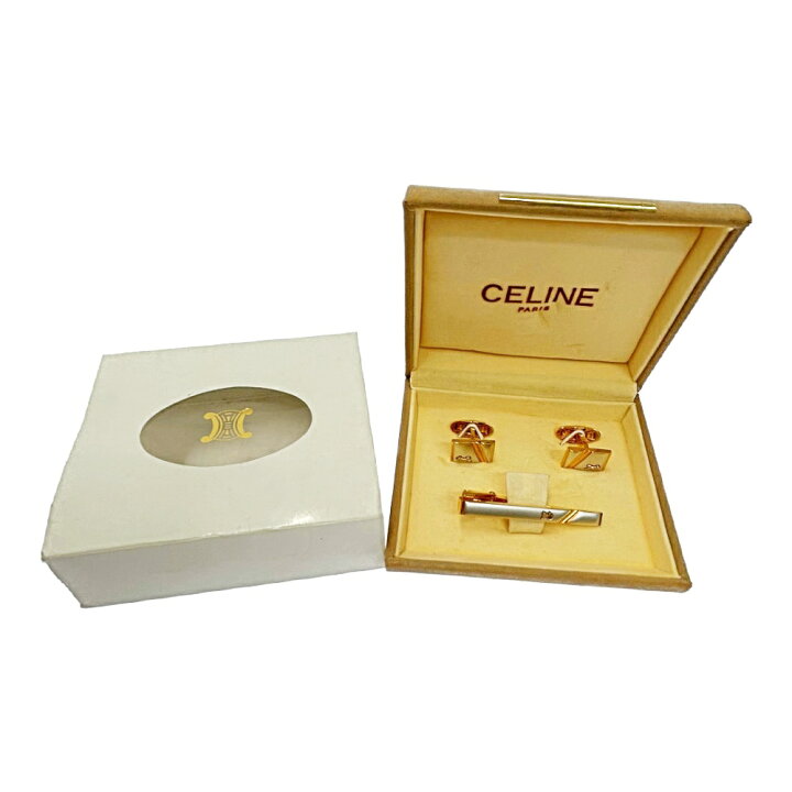 楽天市場】【中古】【箱付き】 CELINE セリーヌ GP タイピン＆カフス 