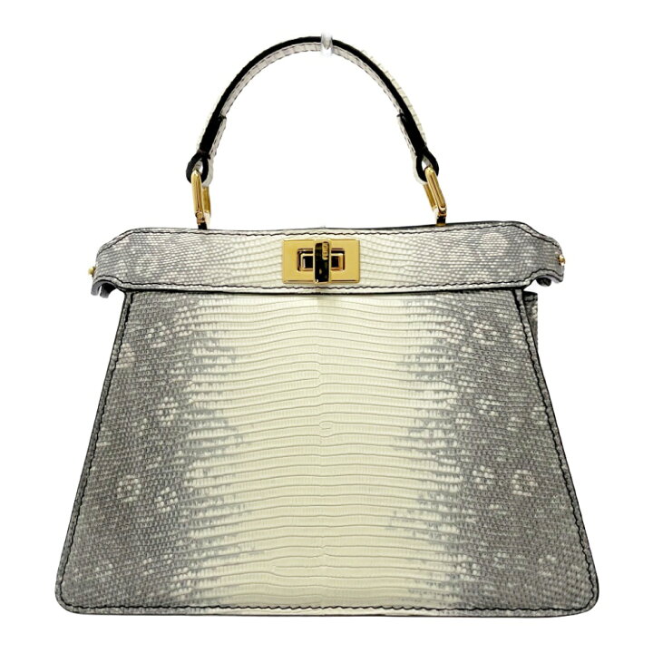 楽天市場】【中古】【箱付き】 FENDI フェンディ リザード ピーカブー 