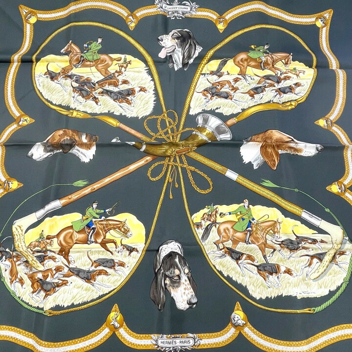 楽天市場】【中古】【箱付き】 HERMES エルメス シルク カレ90 LE  