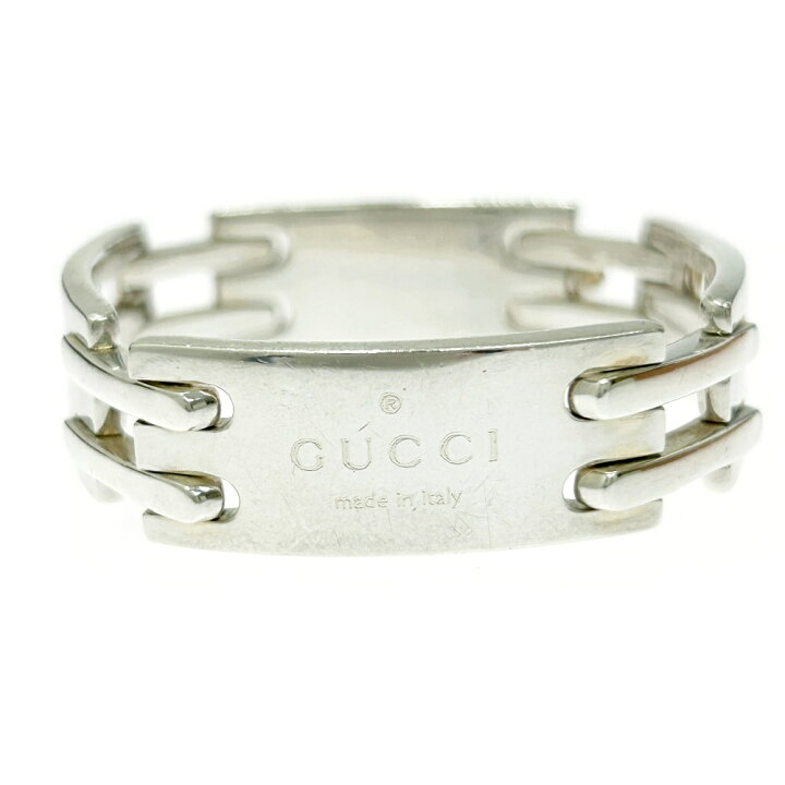楽天市場】【中古】【箱付き】 GUCCI グッチ シルバー ロゴ プレート 