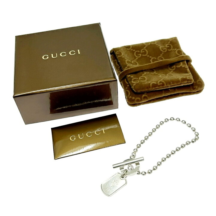 楽天市場】【中古】【箱付き】 GUCCI グッチ シルバー ドッグタグ 