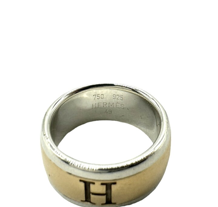 楽天市場】【美品】HERMES エルメス Hロゴ リング 指輪 コンビ 750 925  