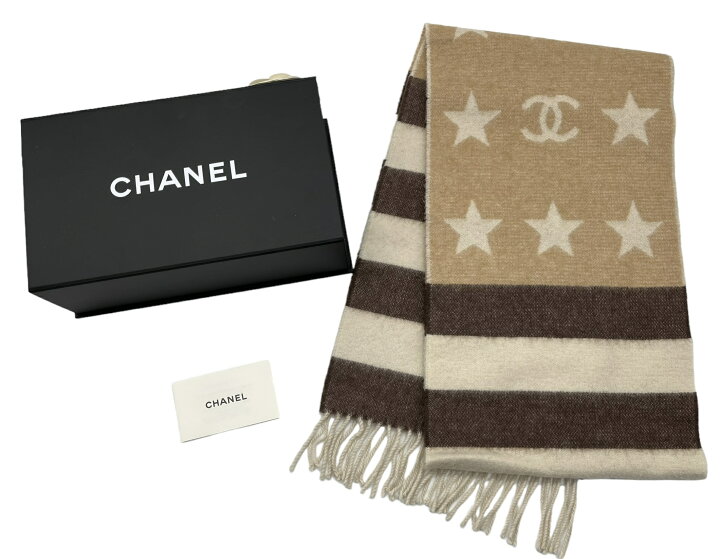 楽天市場】【美品】CHANEL シャネル マフラー ココマーク ボーダー  