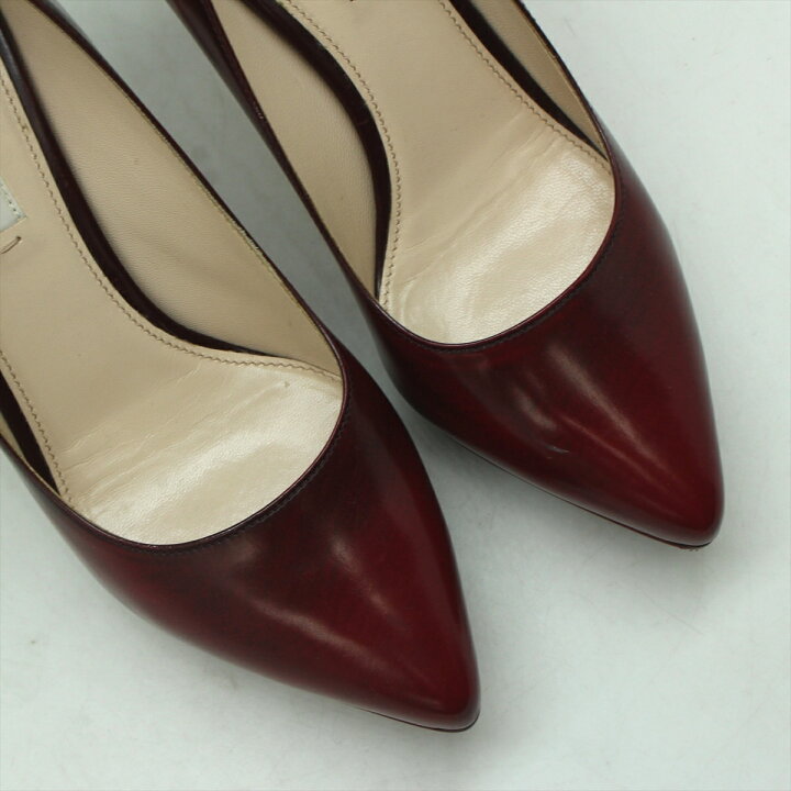 楽天市場】PRADA プラダ レザー ハイヒール パンプス ボルドー系 34 1 