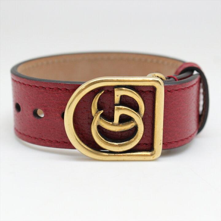 楽天市場】GUCCI グッチ GGマーモント レザーブレスレット ゴールド 