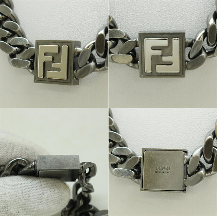 楽天市場】FENDI フェンディ FF ロゴ チェーン ネックレス ダーク 