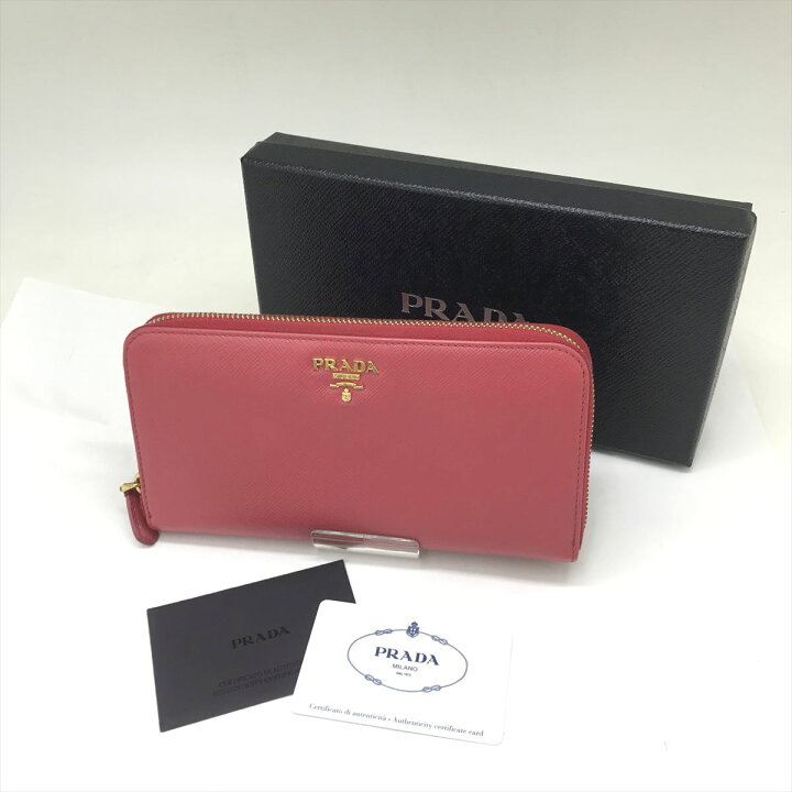 楽天市場】PRADA プラダ 1ML506 ラウンドファスナー 長財布 ピンク 