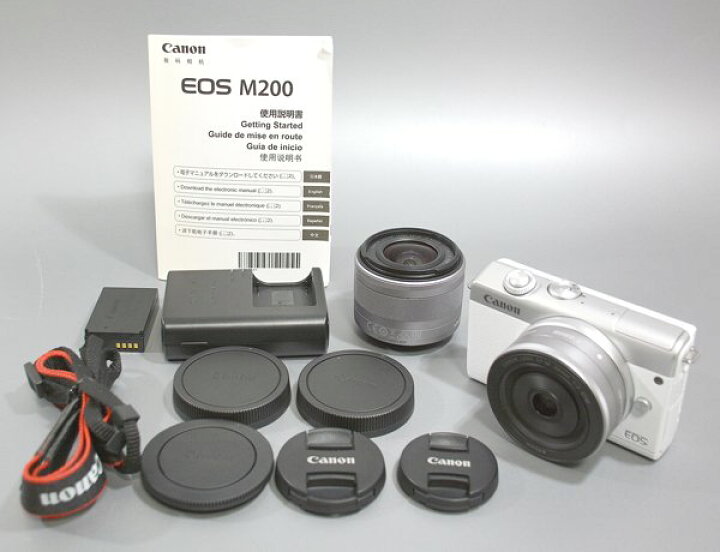 楽天市場】☆美品！CANON キャノン EOS M200 ダブルレンズキット 