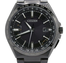 送料無料！★箱付！新品同様！CITIZEN シチズン ATTESA アテッサ CB0215-51E wena付 WNW-21A ブラックチタンシリーズ エコ・ドライブ メンズ★