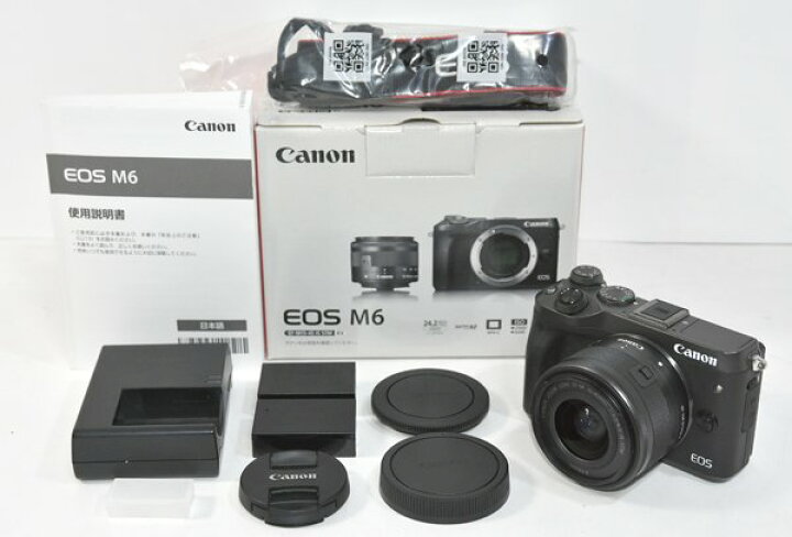 楽天市場】☆元箱付！CANON キャノン EOS M6 レンズキット EF-M15-45mm 