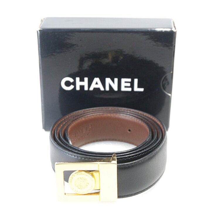 楽天市場】シャネル CHANEL コインデザイン スクエア ゴールドバックル  