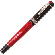 綺麗です デルタ ウェイ スモルフィア 万年筆 F字 ペン先 14K-585 レッド/シルバー 両用式 筆記確認済み…